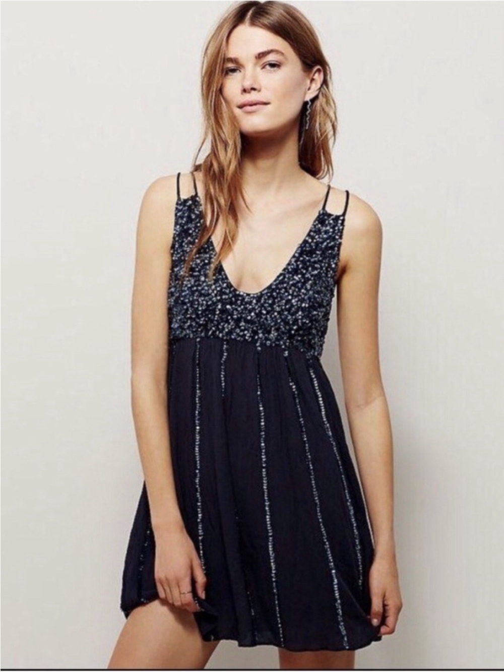 Free People Intimately Sequin Slip Mini Dress